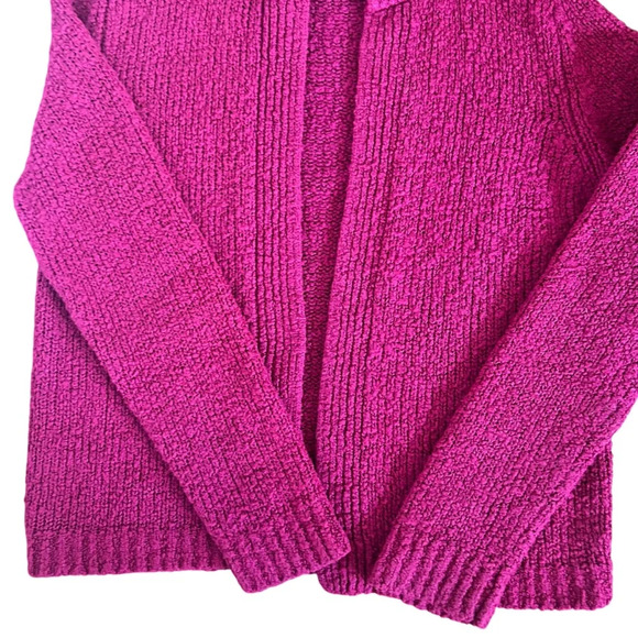 LeRoy Vintage Cardigan Sweater Size
Medium Magenta Open Front Patch Pockets 70s - Picture 4 of 9